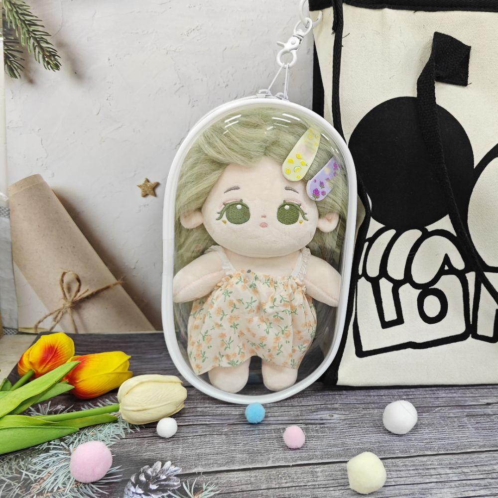 Průhledný 20cm bavlněný stojan na panenky PVC Multifunkční 20cm taška na panenky s sebou Zesílený stojan na panenky