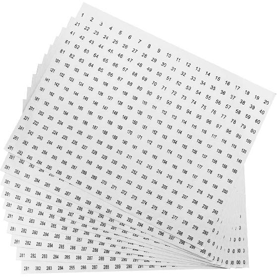 Number Sticker 1 To 300 Ruiwaer 10 Sheets Digital Sticker 1 To 300 Circular Digital Self Adhesive Sticker Storage Finishing Sticker