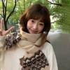 New wool red scarf women's winter atmosphere to keep warm Fair Island Christmas knitted scarf