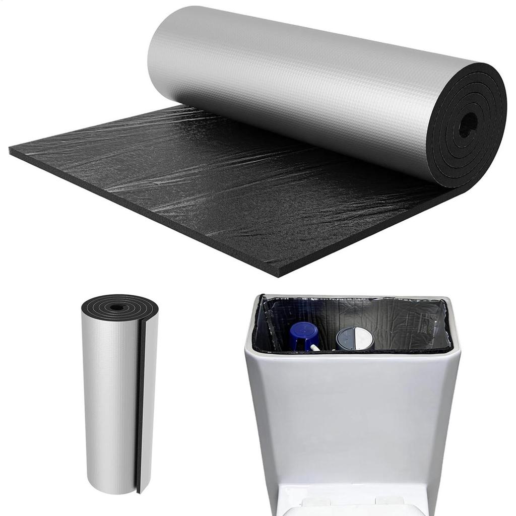 Toilettenspülkasten-Isolierauskleidung Spülkastenrohr Frostschutzfolie Selbstklebendes Toiletten-Kondenswasserschutz-Kit für Badewanne Dusche Waschbecken