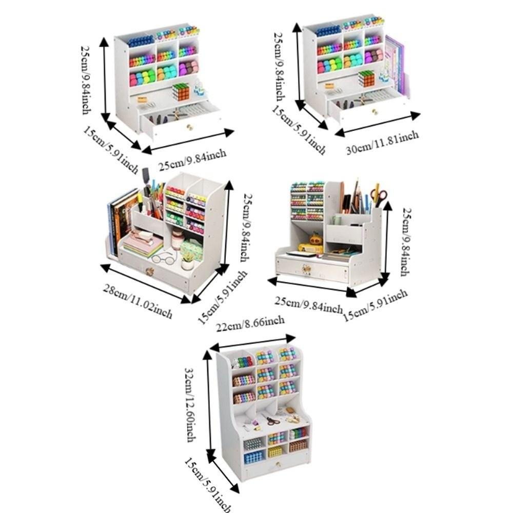 With Drawer Desk Pencil Holder Large Capacity Stationery Storage Rack Desktop Organizer  School