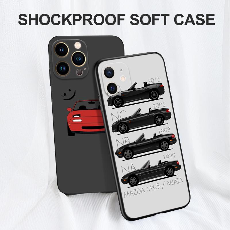 Black Tpu Case For Samsung Galaxy S6 S7 S8 S9 Plus Back Cover Miata Mx5 Na