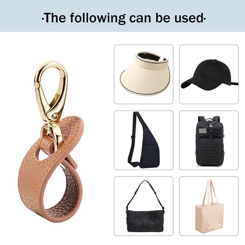 10Pcs Hat Clip Leather Simple Golf Baseball Hat Clip Summer Hat Strap Towel Glove Storage Wallet Buckle Hands-Free Latch Clip