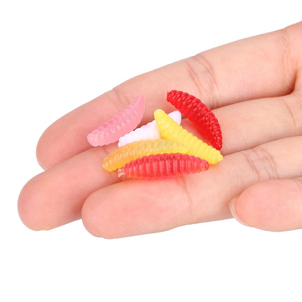 Mini Größe Wurm Larve Made Form Angeln Weichköder Köder Angelgerät Werkzeuge 100 Stück Set