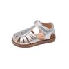 Girls Sandals T-strap Soft Sole Kids Beach Shoes Hollowed-out Soild Color 2025 Summer New Children Princess Shoes Non-slip Trend