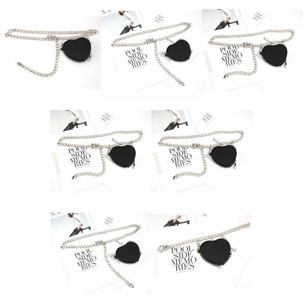 Fashion Metal Women Waist Chain With Detachable Heart Shaped Bag Pendant For Adult Women Outfits