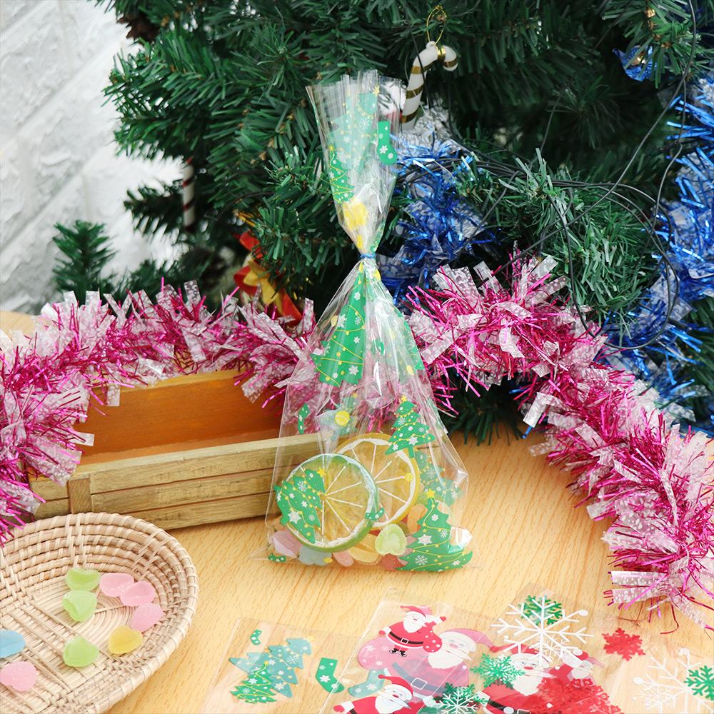 Wedding Favors Snack Cookies Storage Santa Claus Snowman Plastic Baking Packaging Xmas Candy Bags