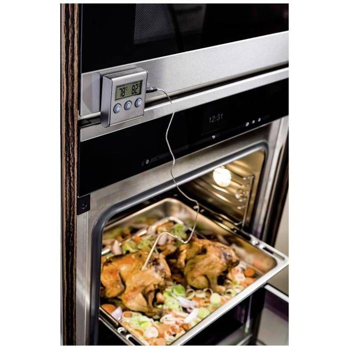 Thermomètre de cuisine - Xavax - Modèle Inox - Câble 1m - Mesure température intérieure - 1 pièce