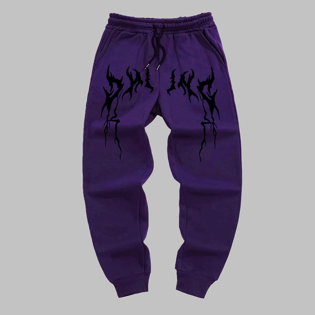 Herren Gothic Style Jogginghose - Winterlich Warm, Lässig, Sportlich, mit Elastischem Bund und Bündchen, Geometrische Gothic Muster