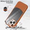 2 IN 1 Splicing Leather Texture Clear Acrylic Case For iPhone 16 15 14 Plus   11 Pro Max Metal Lens Protect Shockproof Cover