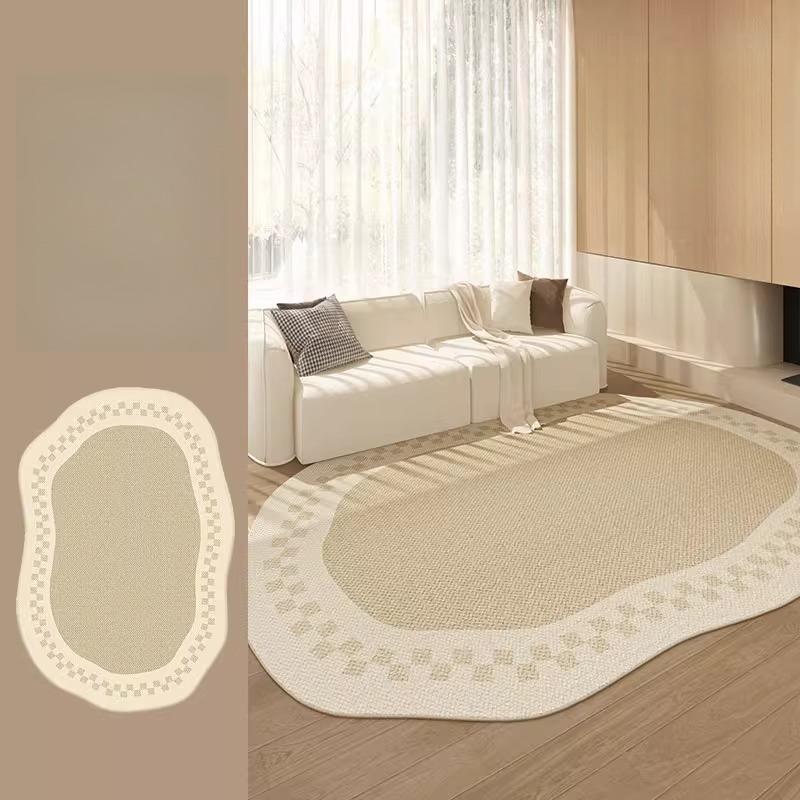 French Style Living Room Decoration Carpet Irregular Shape Rugs for Bedroom Fluffy Soft Bedside Floor Mat Thick Plush Lounge Rug
