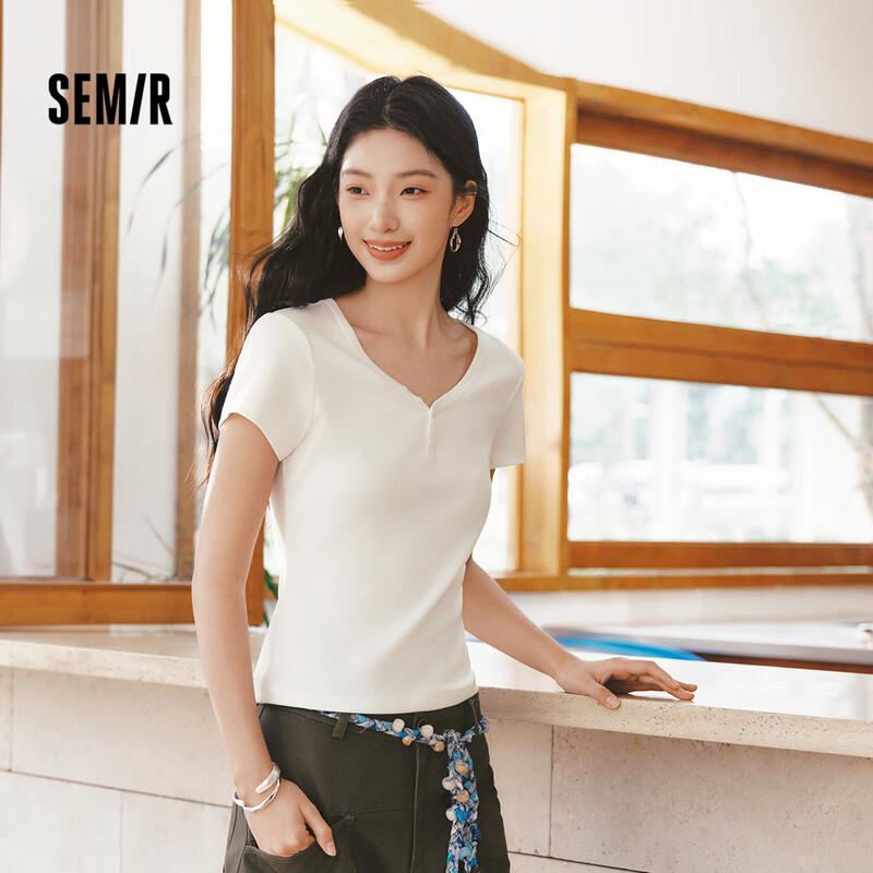 Semir Women s V-Neck Short Sleeve Slim Fit T-Shirt XL