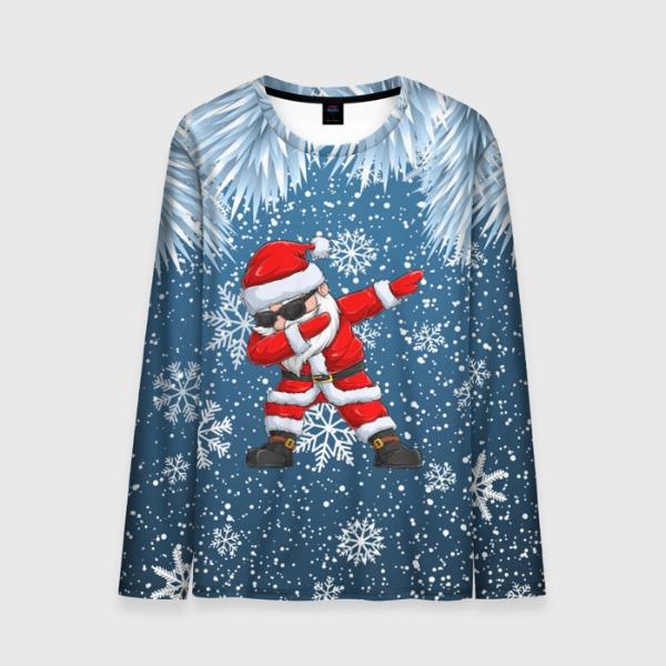 

Мужская футболка с длинным рукавом, принт Санта-Клауса, удобная, модная, персонализированная, подходит для осени и зимы 6XL