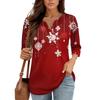 Skjorter med 3/4-ermer for kvinner Trykk grafiske t-skjorter Bluser Uformell Plussstørrelse Basic Topper Pullover