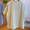 T-shirt Women Embroidery Summer Casual Large Size Loose Round Neck Pullover Short-sleeved Tops