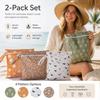 2 pièces Sacs réutilisables imprimés Sec-Humide Organisateur de linge imperméable Pochette pour le camping