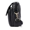 Cowhide Leather Waist Bag, Men's Student Sports Outdoor Backpack, Small, Simple, Lightweight, Small Crossbody, Black