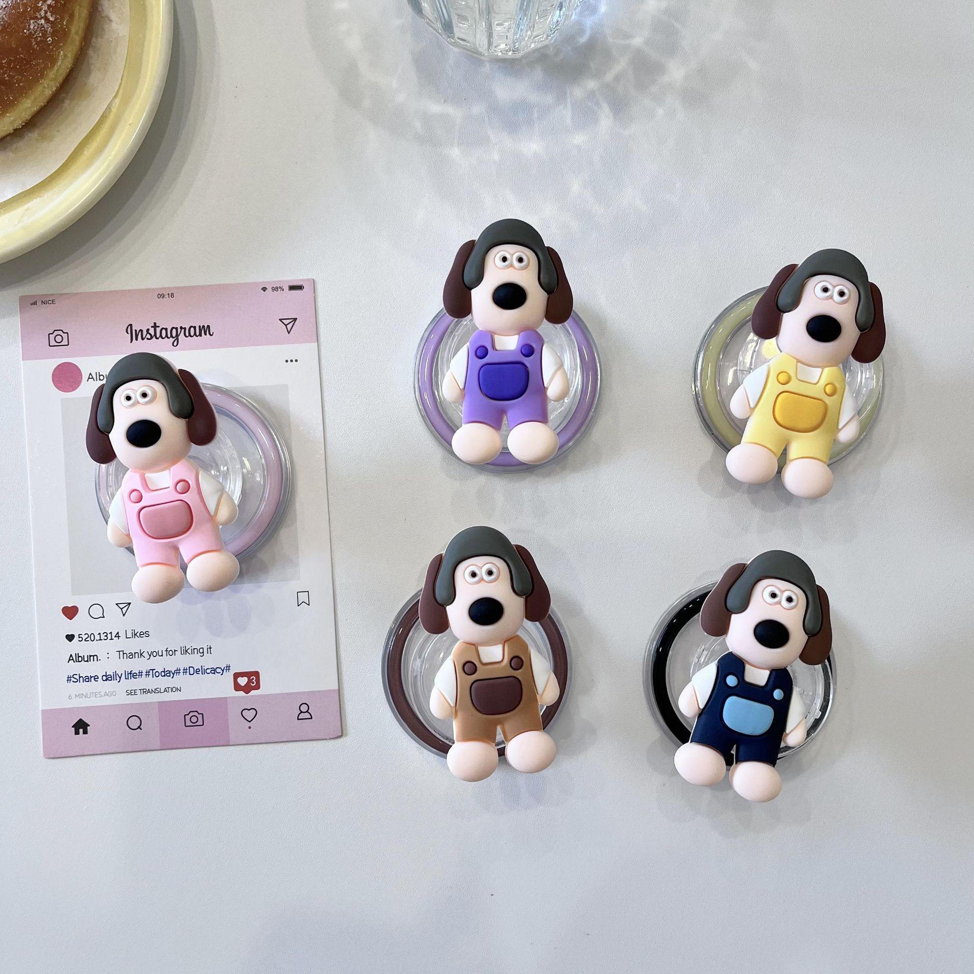 3D Cartoon Paw Patrol Magnetic Airbag Retractable Folding Desktop Stand Blue Dog - Transparent Stand