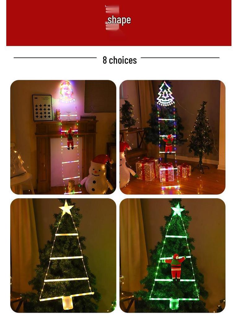 Weihnachtsmann Kletterleiter LED Lichterkette - Weihnachtsfeiertagsdekorationen