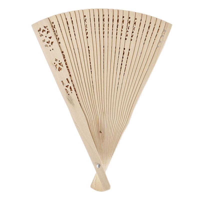 Hollow Wood Carving Fan Chinese Hand-held Carving Folding Fan Wedding Birthday Party Gift Room Handicraft Ornaments Decoration