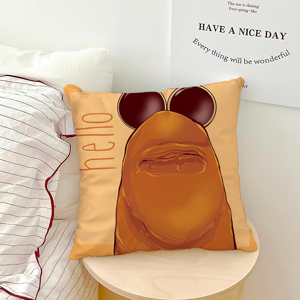 Abstract Funny Marcus The Worm Meme Comfortable Soft Hogar Pillowcase for Sofa Living Room Bed Home Decor Protective Covers