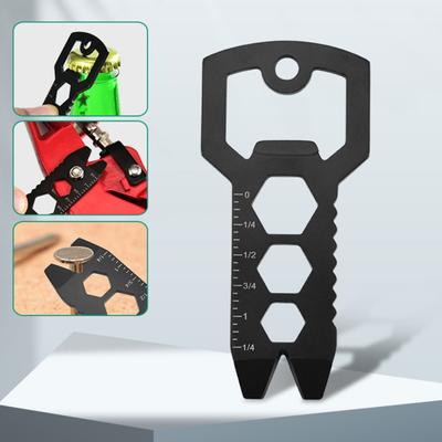 Multitool Key Multiple Purpose Rustproof One-piece Design EDC Outdoor Camping Tool with Nail Puller Wrench for Mountaineering