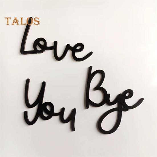 Wooden Wall Decor Sign Love You Bye Sign Home Decor Entryway Wall Letter Ornament Housewarming Wedding Gift for Couples Family