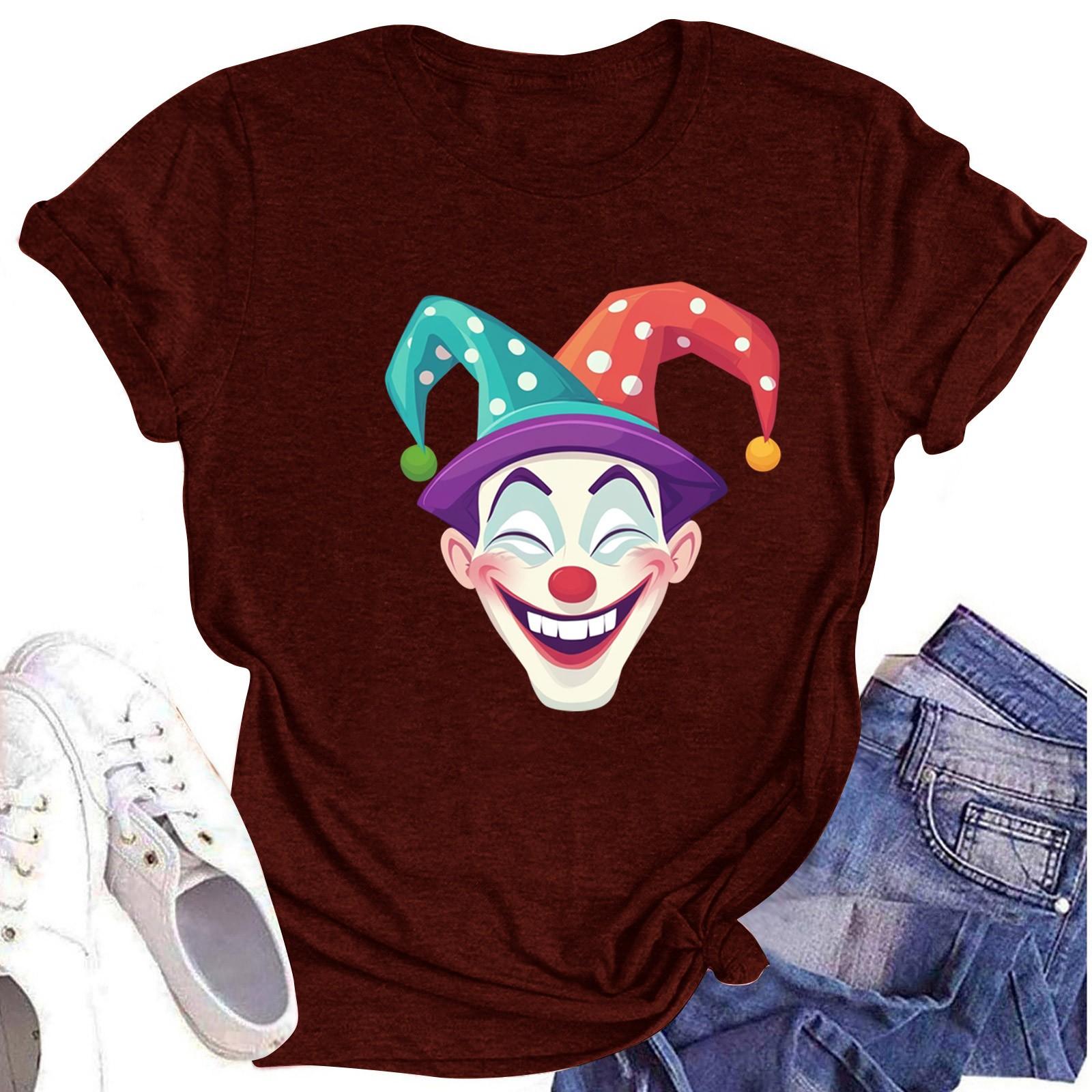 

Женская повседневная футболка с короткими рукавами и круглым вырезом с принтом и буквенным топом S винный