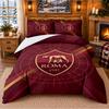 Set Biancheria da Letto 3 Pezzi Stampato Modello AS Roma Lenzuolo Federa per Decorazione Camera da Letto