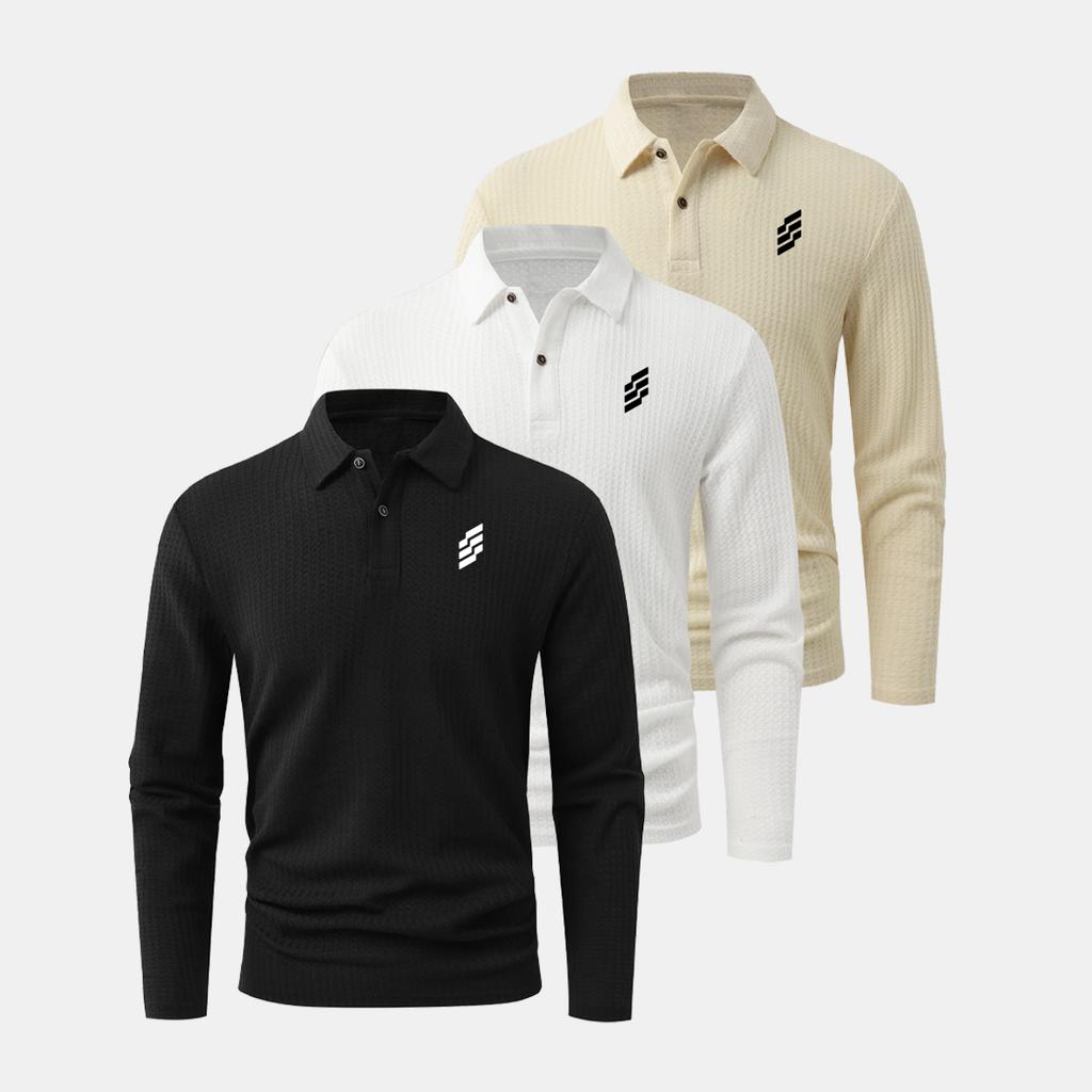 Comfortable Golf 3pcs Set, Long-sleeve Polo-style Cut, Moisture-wicking, and Comfortable for Various Occasions