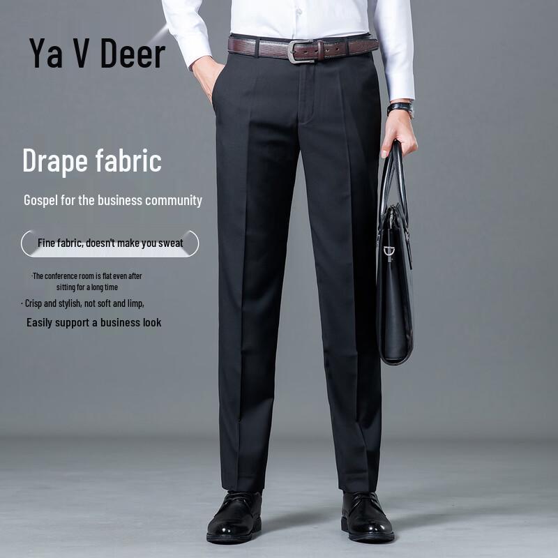 Men s Business Casual Straight-Leg Trousers 38