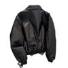 Stylová pánská polstrovaná kožená motorkářská bunda s límcem pro teplo a pohodlí