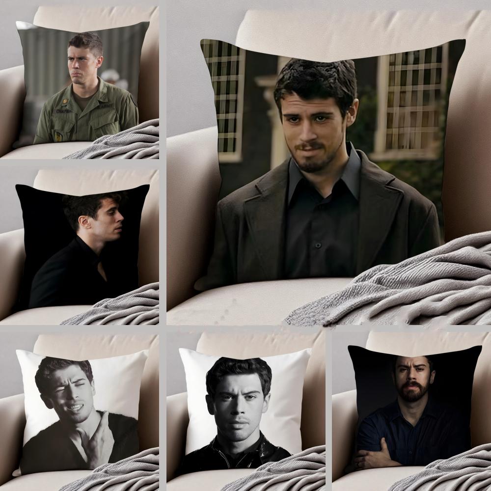 TToby Kebbell Cushion Cover Throw Pillow Cover Hidden Button Durable Polyester Chair Cushion