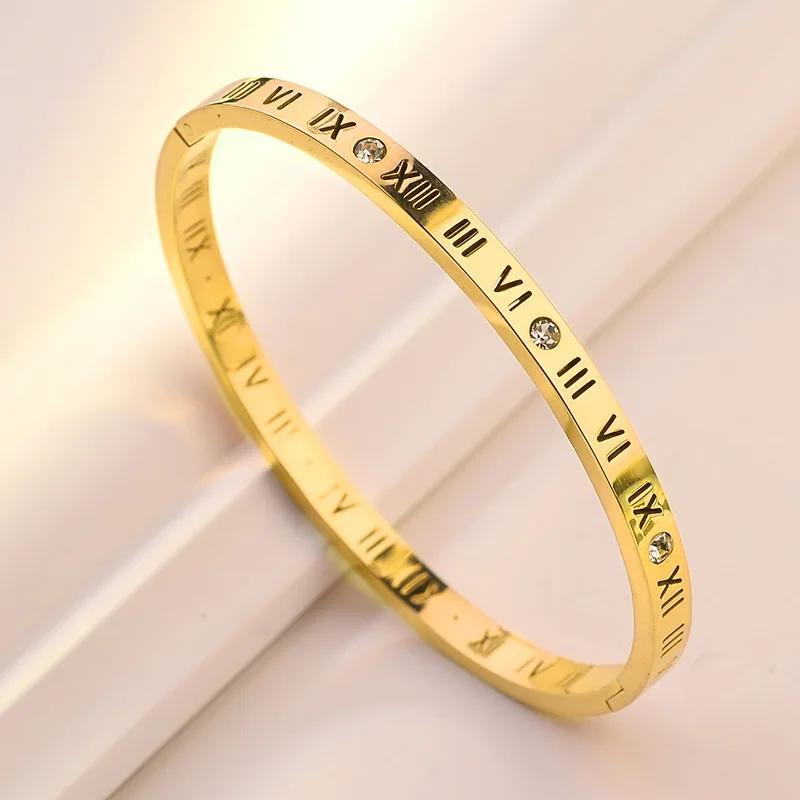 Roman Numerals Bracelet for Women Stainless Steel Jewelry Accessories Luxury Bracelet Women Fashion