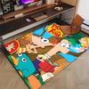 1pc P-Phineas and Ferb Design Printed Area Rug Carpet for Bedroom Living Room Home Decor Rugs Mat Non Slip Mat Rug for Bedside