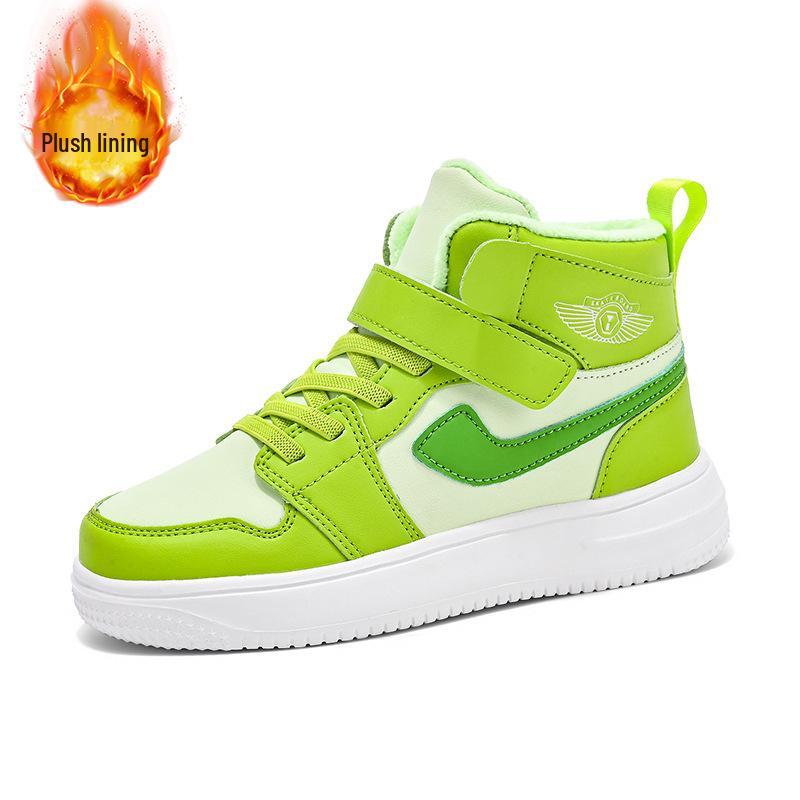 Новые кожаные высокие спортивные ботинки на флисовой подкладке ОсеньЗима 2023 для девочек среднего и старшего возраста начальной школы 31 2680₽