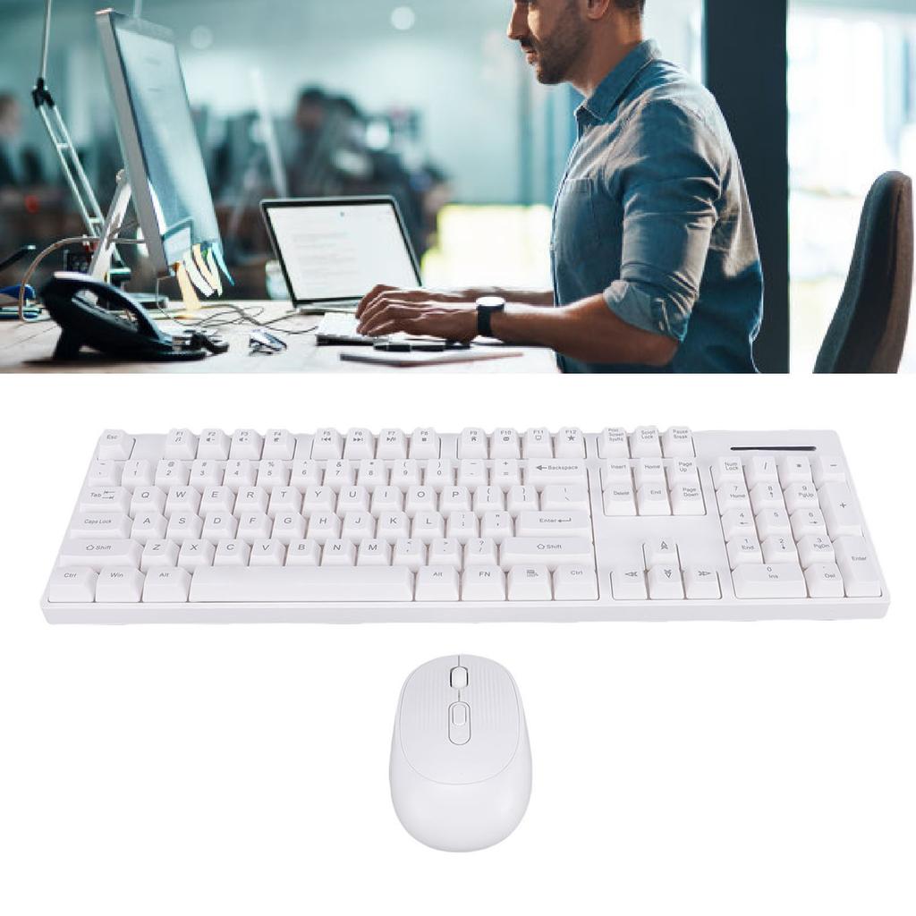 Wireless Keyboard and Mouse Combo 2.4 4 Keys Keyboard with Wireless Ergonomic Mouse for Computer PC