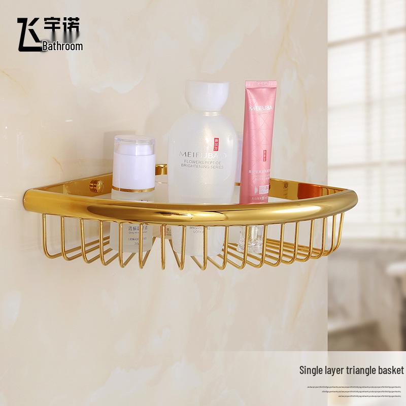 European Style Brass Gold Bathroom Towel Rack Set - Toilet Hardware & Accessories