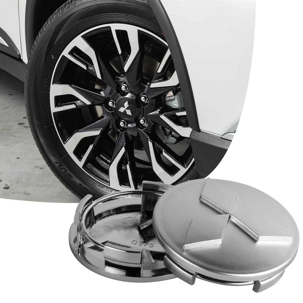 4 Stück 60MM Auto-Emblem Radnabenkappe Für Mitsubishi Colt Outlander Pajero Lancer Eclipse ASX Auto-Plakettenabdeckungen Zubehör
