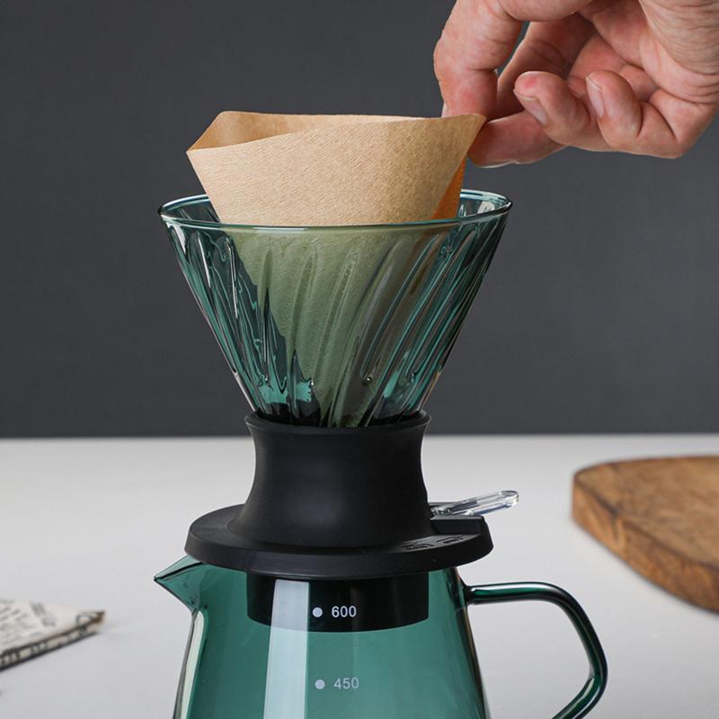 Immersion Dripper Switch Glass Pour Over Coffee Maker V Shape Drip Coffee Dripper and Filters V02