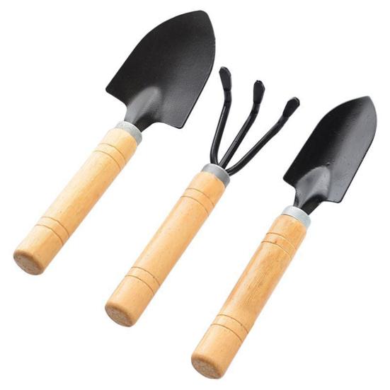 3Pcs/Set Small Garden Tools Mini Gardening Shovel Trowel Hand Rake Heavy Duty Coated Plant Care Tools for Succulents Bonsai Potted Plants