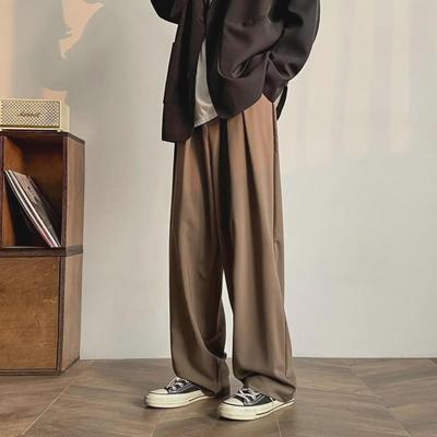 Men's Japanese Retro Wide-Leg Drape Trousers - Trendy, Loose-Fit Cityboy Style