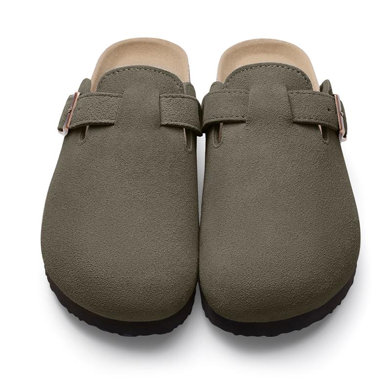 Fashion Kidmi Classic Men Clogs Slippers Genuine Suede Clogs Summer Men Beach Sandals Soft Nonslip Cork Slippers With Arch Support Slide