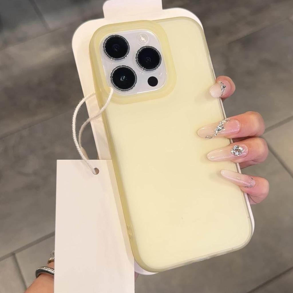 Frosted Solid Color Case for iPhone: Compatible with iPhone 17, 16 Pro Max, 15 Plus, 14, and Semi-Transparent 13 Mini.