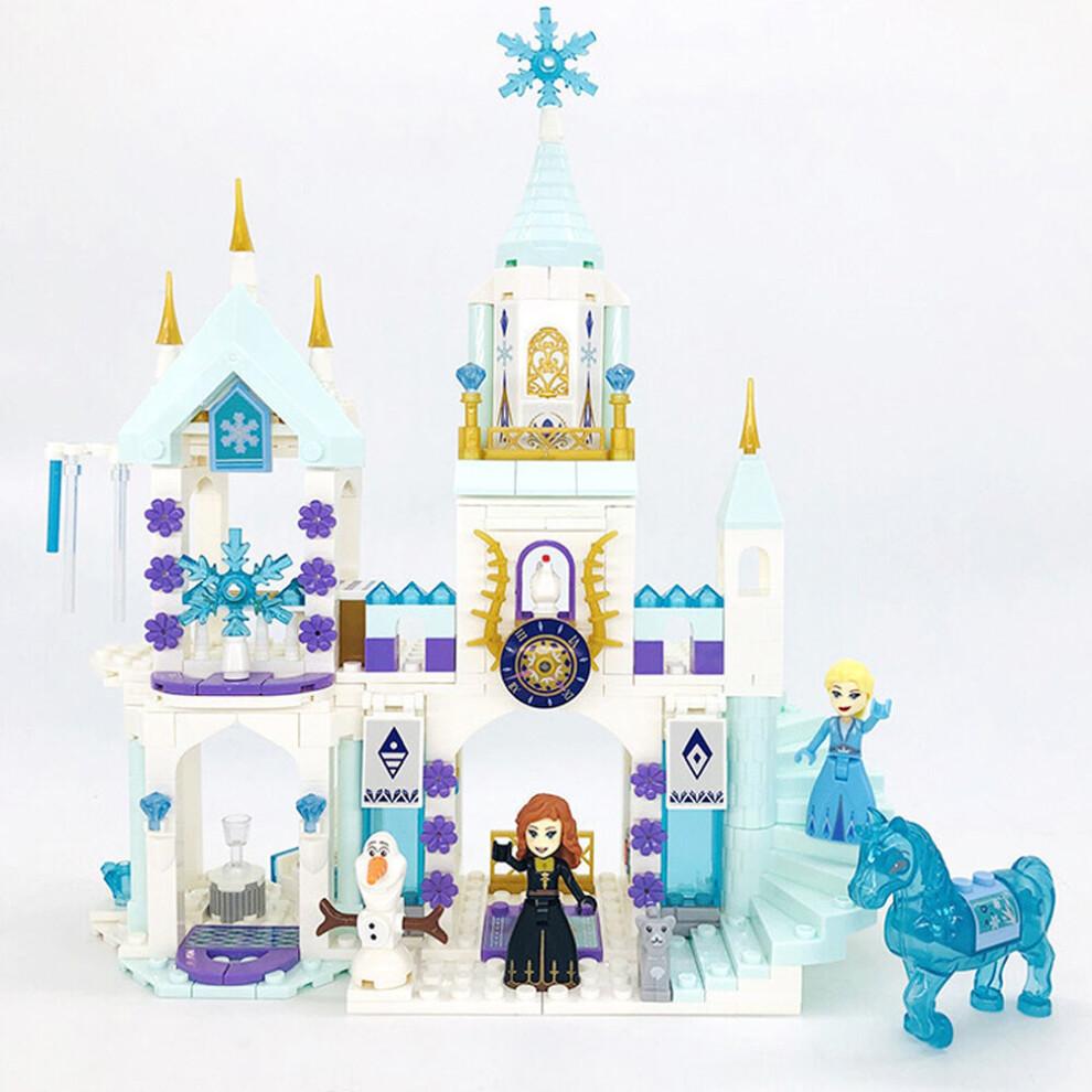 365 Pezzi Set di Costruzione Giocattolo Castello di Elsa Principessa Divertimento Con Luce Assemblare Per Ragazza