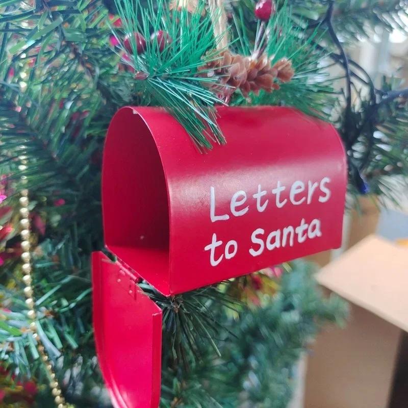 Christmas Creative Metal Mailbox Decoration Christmas Tree Decoration Letter To Santa Claus Christmas Mailbox Pendant Iron Gift