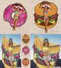 Hamburger Donuts Pizza Design Strandtuch für Kinder und Erwachsene aus Polyesterstoff für Pool und Strand