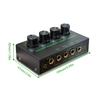 4 Channel Headphone Amplifier Portable Mini Earphone Splitter with Independent Control Low Noise Output for Studio Stage