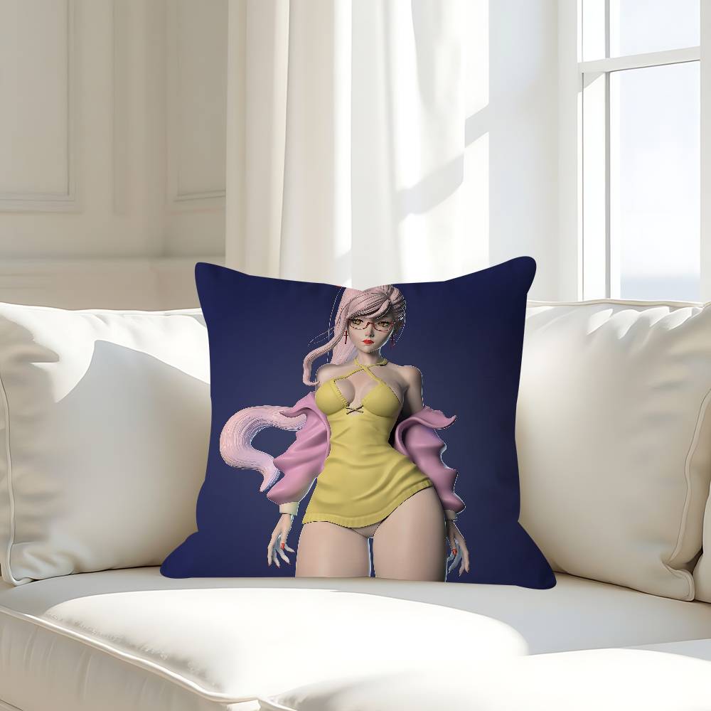 

S-seiko Ayase Anime Pillow Covers Cartoon Sofa Decorative Home Double-sided Printing Short Plush Cute Cushion Cover 16x16Inch