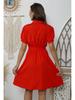 2025 Trendy Red Short Sleeve Dress for Women – Spring, Autumn, Winter